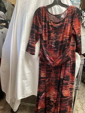 Perceptions Red & Black Knot-Front Maxi Dress